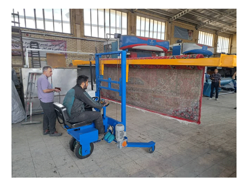 دستگاه بالابر فرش برقی | رول و بازکننده فرش